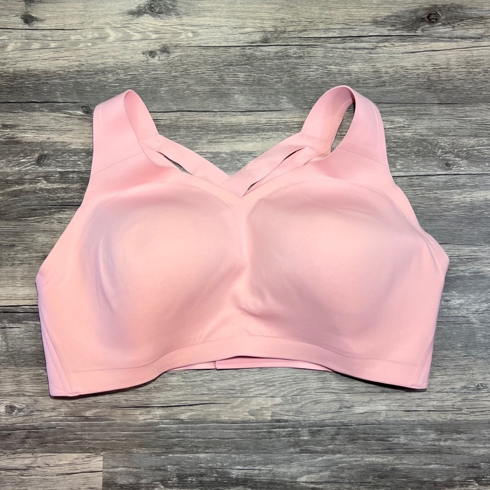 Lululemon High Support Sports Bra 38DD Pink Criss Cross Back Training Nearly New